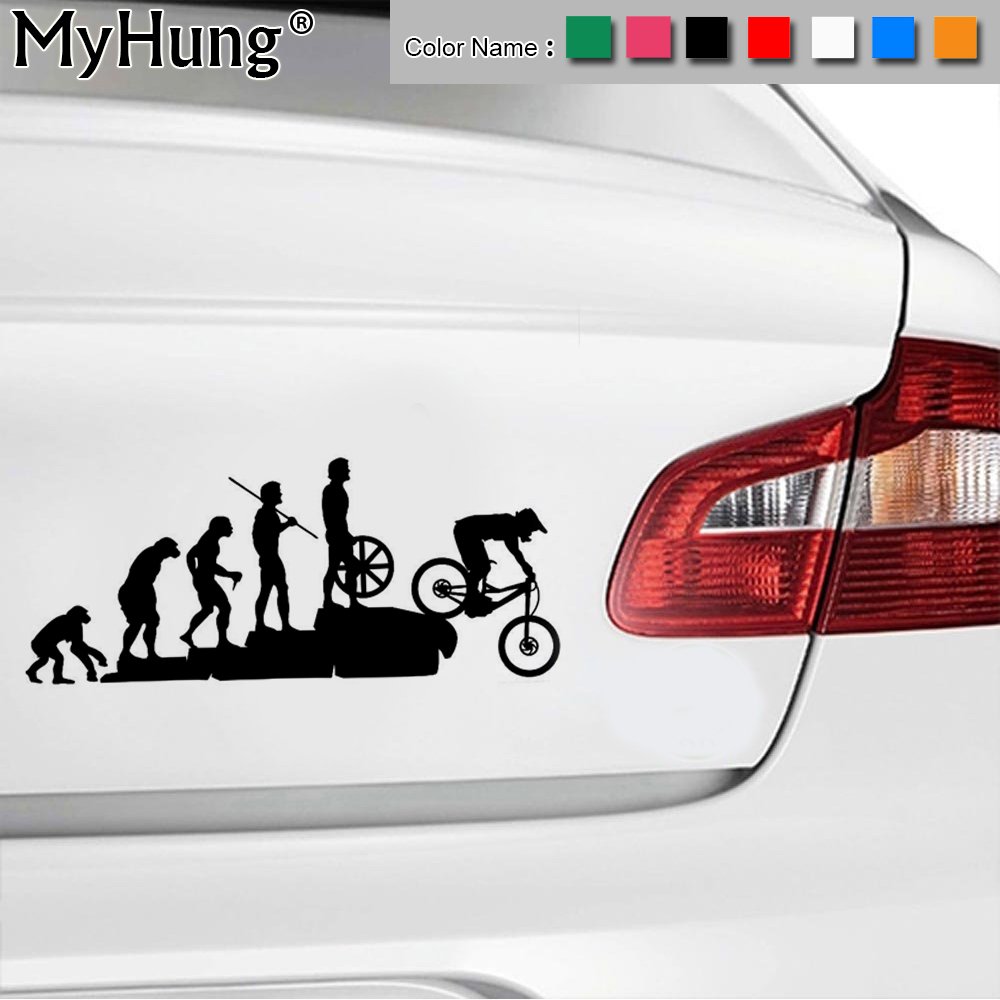 Mountain Biking Cartoon - 22.8*9.5 CM Interessante Evoluzione Adesivo Bici