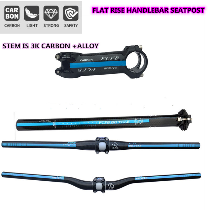 Mountain Biking Blue Mountains - Manubrio in carbonio ciclismo blu manubrio