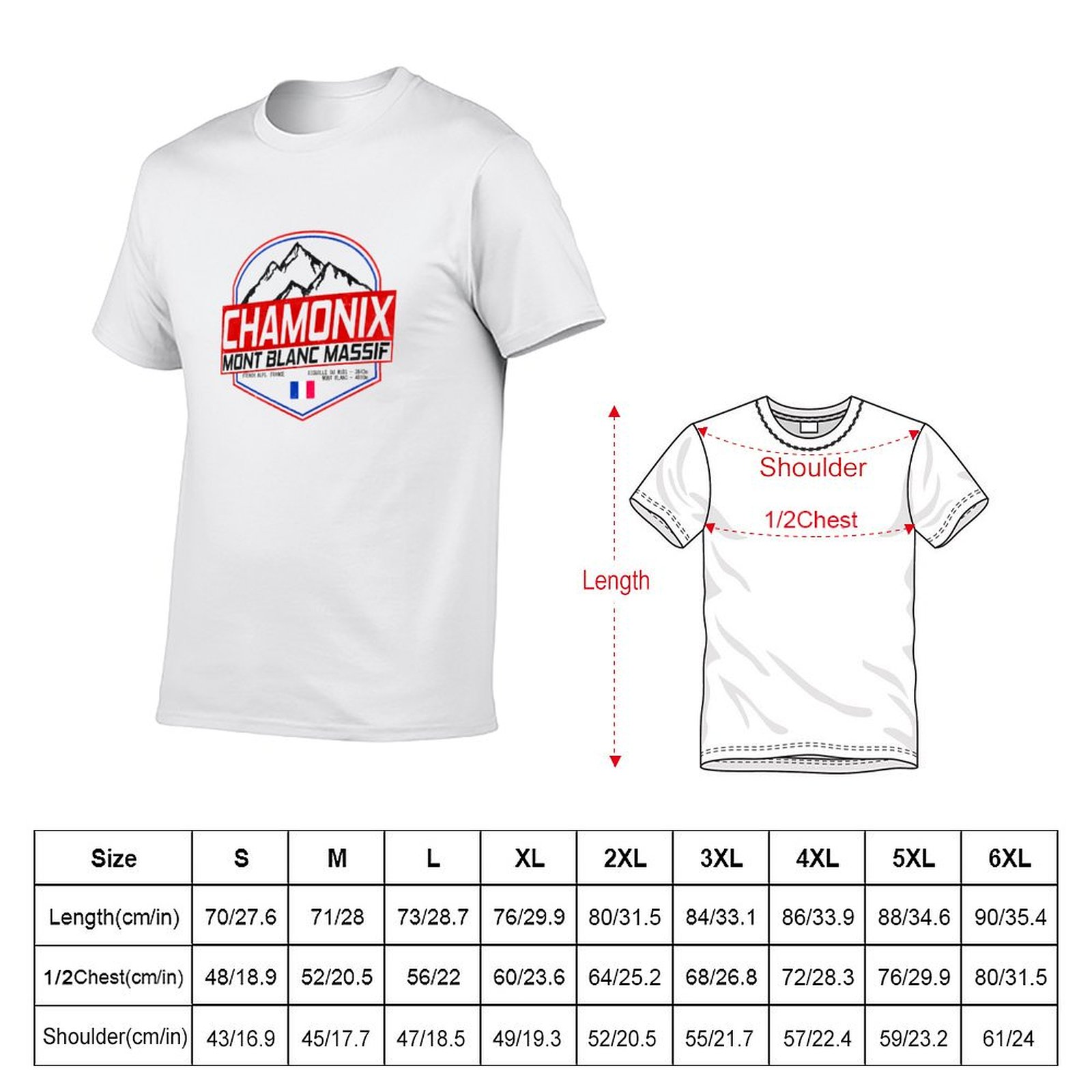 T-shirt retrò Ski Chamonix Mon - Mountain Biking France recensione e prezzo